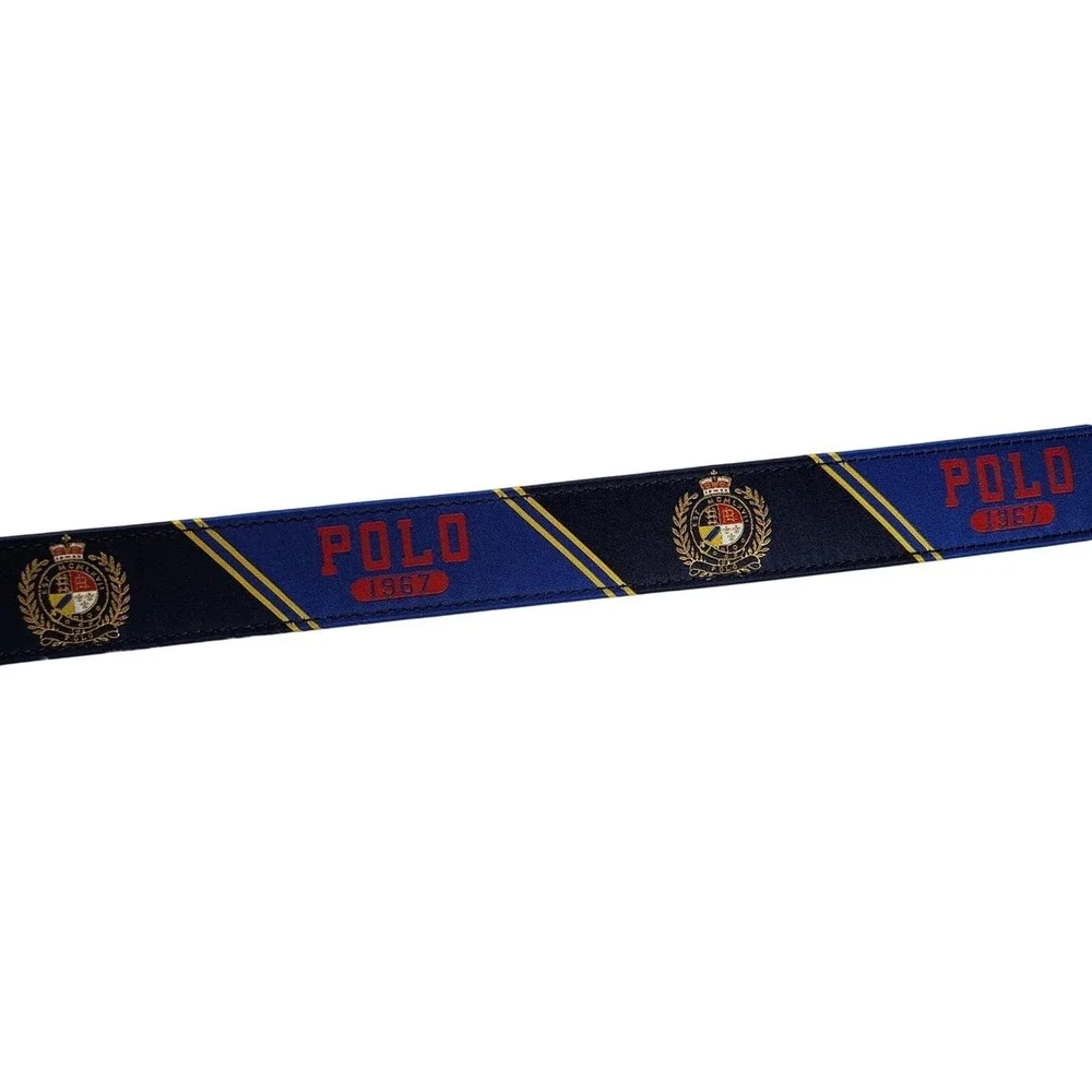Ralph Lauren Boys Crest Webbed Belt Large L‎ Youth Women S Unisex New